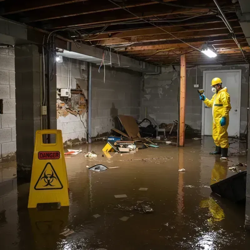 Flooded Basement Electrical Hazard in Big Rock, IL Property